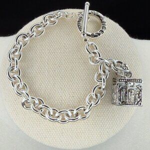 Vintage Patricia Victoria Hale Trinity Of Angels Rolo Chain Toggle Bracelet